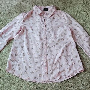 Owl silky button down shirt